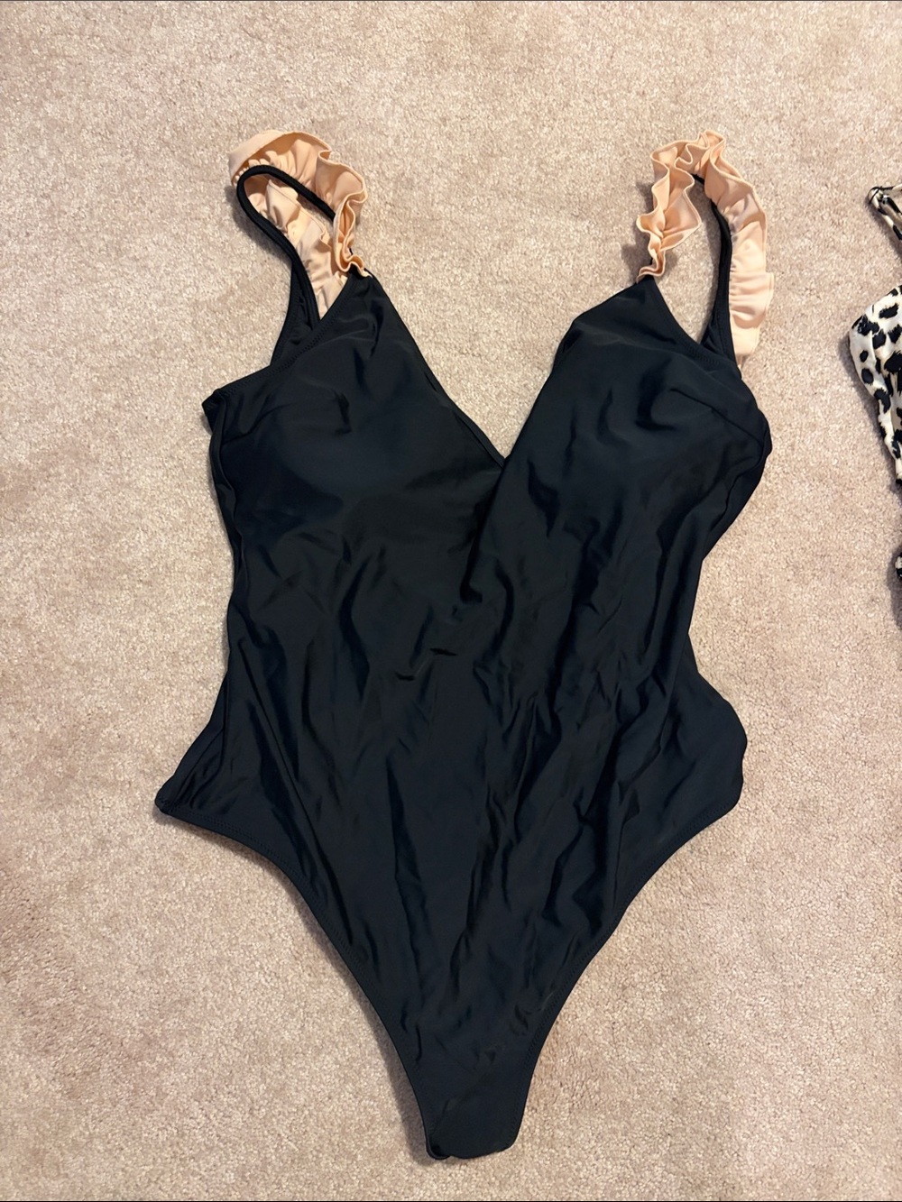 3 One-Piece Swimsuits Bundle — Black, White & Leopard - Picture 4 of 7